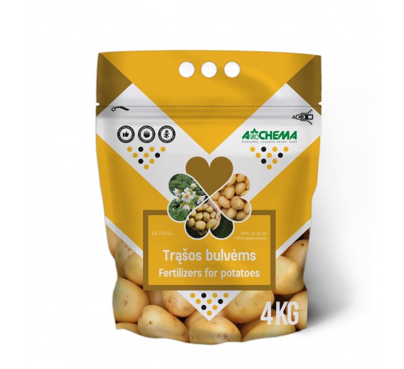 Sodo ir daržo prekės. Trąšos ir durpių substratai. Trąšos. Birios trąšos. Trąšos bulvėms Agrochema, 4 kg 