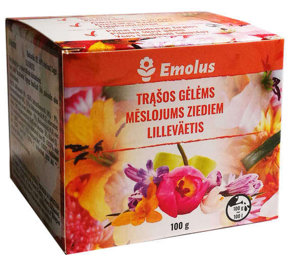 Sodo ir daržo prekės. Trąšos ir durpių substratai. Trąšos. Kompleksinės trąšos. Trąšos gėlėms 100g  Emolus