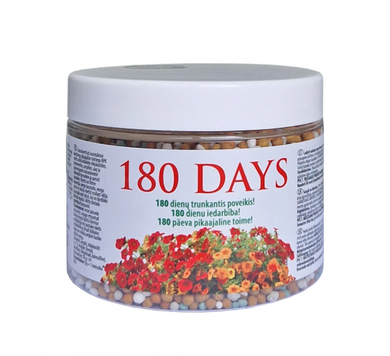 Sodo ir daržo prekės. Trąšos ir durpių substratai. Trąšos. Birios trąšos. Trąšos ilgo poveikio 180 Days 500g