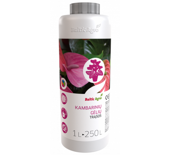 Sodo ir daržo prekės. Trąšos ir durpių substratai. Trąšos. Skystos trąšos. Trąšos kambarinėms gėlėms NPK 4-4-6 1l