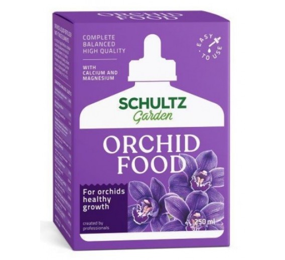 Sodo ir daržo prekės. Trąšos ir durpių substratai. Trąšos. Skystos trąšos. Trąšos orchidėjoms SCHULTZ Orchid Food su kalciu ir magniu 250ml
