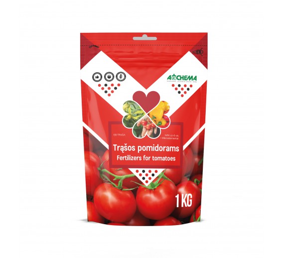 Sodo ir daržo prekės. Trąšos ir durpių substratai. Trąšos. Birios trąšos. Trąšos pomidorams ir paprikoms Agrochema, 1 kg 