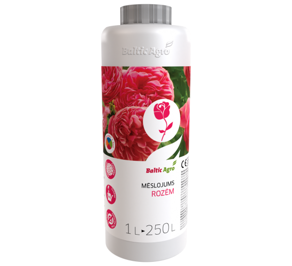 Sodo ir daržo prekės. Trąšos ir durpių substratai. Trąšos. Skystos trąšos. Trąšos skystos rožėms 1l, koncentruotos