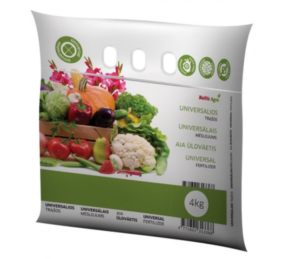Sodo ir daržo prekės. Trąšos ir durpių substratai. Trąšos. Birios trąšos. Trąšos sodui universalios Baltic Agro, 4kg 