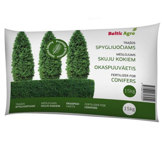 Sodo ir daržo prekės. Trąšos ir durpių substratai. Trąšos. Birios trąšos. Trąšos spygliuočiams 15kg Evergrens