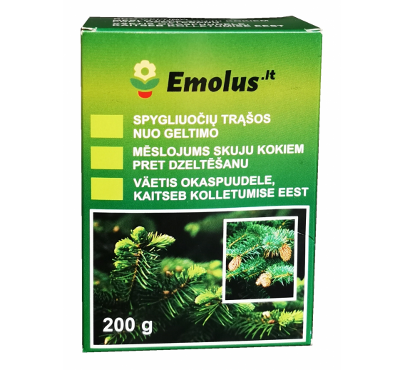 Sodo ir daržo prekės. Trąšos ir durpių substratai. Trąšos. Birios trąšos. Trąšos spygliuočiams nuo geltimo 200 g