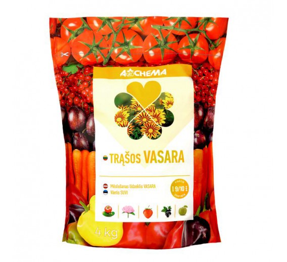 Sodo ir daržo prekės. Trąšos ir durpių substratai. Trąšos. Birios trąšos. Trąšos Vasara Agrochema, 4 kg