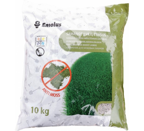 Sodo ir daržo prekės. Trąšos ir durpių substratai. Trąšos. Birios trąšos. Trąšos vejoms nuo samanų 10kg 