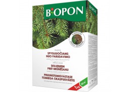 Sodo ir daržo prekės. Trąšos ir durpių substratai. Trąšos. Birios trąšos. Trąšų granulės spygl nuo parudavimo Biopon, 1kg