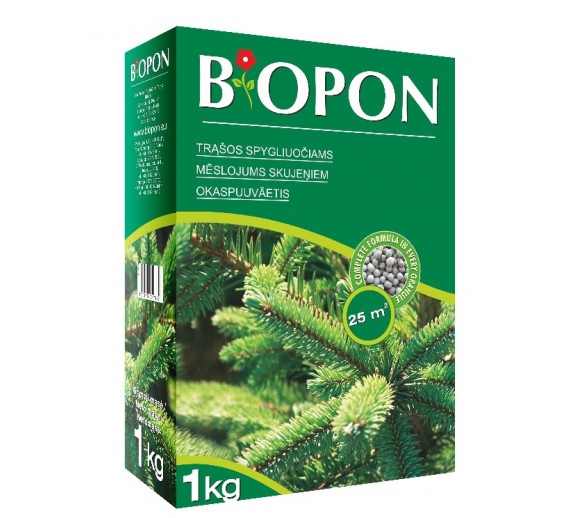 Sodo ir daržo prekės. Trąšos ir durpių substratai. Trąšos. Birios trąšos. Trąšų granulės Spygliuočiams Biopon, 1kg 