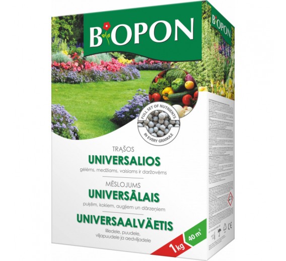 Sodo ir daržo prekės. Trąšos ir durpių substratai. Trąšos. Birios trąšos. Trąšų granulės Universalios Biopon, 1kg Sodo ir daržo prekės. Trąšos ir durpių substratai. Trąšos. Birios trąšos. Trąšų granulės Universalios Biopon, 1kg