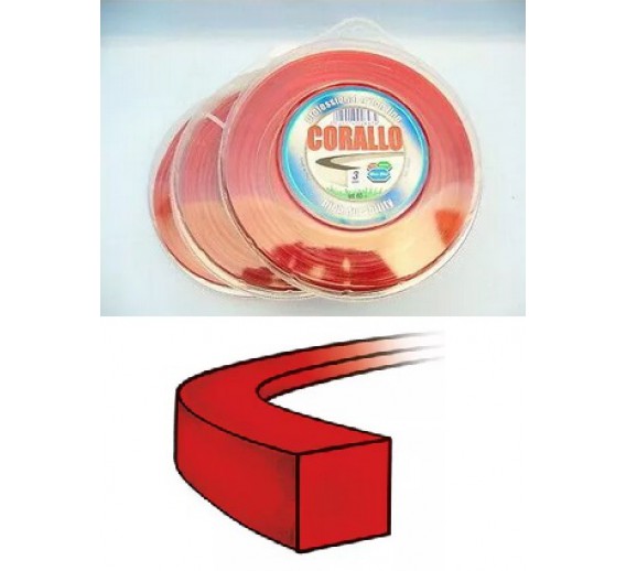 Technika sodui ir daržui. Krūmapjovės-žoliapjovės (trimeriai). Valas trimeriams. Trimerio valas kvadratinis Blue Bird Corallo 2,7 mm, 15 m 
