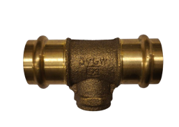 Santechnikos prekės. Vamzdynų sistemos. Vamzdžių sujungimo detalės. Varinės jungtys. Trišakis CU press 28x1/2