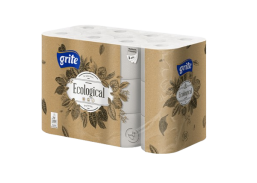 Švaros prekės. Tualetinis popierius, popieriniai rankšluosčiai. Tualetinis popirius Grite Ecological 24rul 3sl