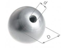 Metalų gaminiai . Dekoratyviniai metalo elementai ir ruošiniai. Dangteliai, dekoro elementai. Tuščiaviduris rutulys ner. plieno, 60 mm M8, L21NP111 