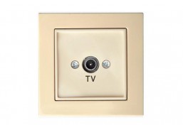 Elektros prekės. Instaliacija - kištukiniai lizdai, jungikliai ir kt.. Liregus jungikliai, kištukiniai lizdai ir kt.. Liregus EPSILON serija smėlio spalvos. TV lizdas tarpinis be rėmelio EPSILON smėlio sp. 