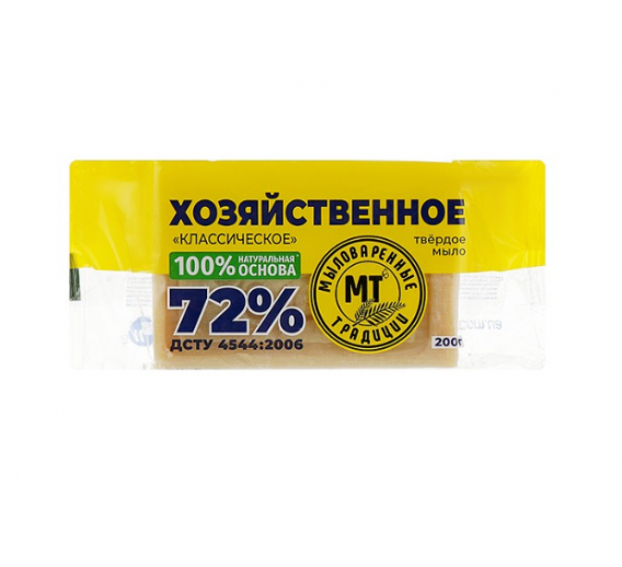 Švaros prekės. Muilas, pasta rankoms plauti. Ūkiškas muilas Soap Traditions 72% 200g 