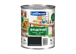 Dažai. Dažai, dažymo įrankiai, dažymo juostos. Emaliniai dažai. Universali emalė LuxDecor blizgi juodas deimantas 0.75l 