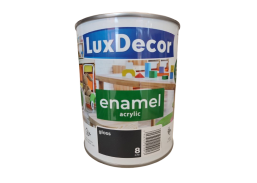 Dažai. Dažai, dažymo įrankiai, dažymo juostos. Emaliniai dažai. Universali emalė LuxDecor blizgi juodas deimantas 0.75l 