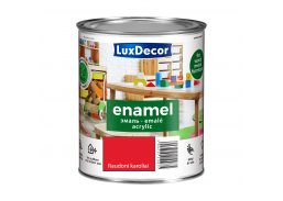 Dažai. Dažai, dažymo įrankiai, dažymo juostos. Emaliniai dažai. Universali emalė LuxDecor blizgi raud. karoliai  0.75l 