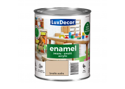 Dažai. Dažai, dažymo įrankiai, dažymo juostos. Emaliniai dažai. Universali emalė LuxDecor blizgi smėlio audra 0.75l 