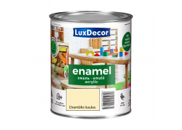 Dažai. Dažai, dažymo įrankiai, dažymo juostos. Emaliniai dažai. Universali emalė LuxDecor matinė dramblio kaulo 0.75l 