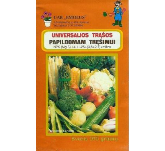 Sodo ir daržo prekės. Trąšos ir durpių substratai. Trąšos. Birios trąšos. Universalios trąšos rausvas nutrifol Emolus 100g 