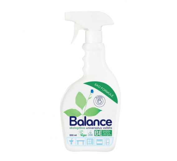 Švaros prekės. Buitinė chemija, valikliai. Universalus purškiamas valiklis Balance 500ml 