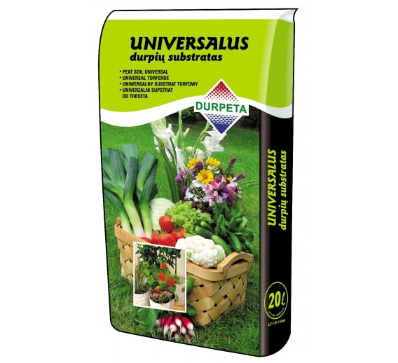Sodo ir daržo prekės. Trąšos ir durpių substratai. Durpių ir žemių substratai. Universalus substratas Durpeta, 20L 