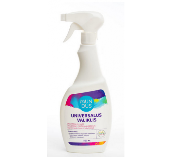 Švaros prekės. Buitinė chemija, valikliai. Universalus valiklis Mundus, 0,5l. 