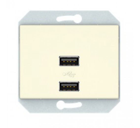 Elektros prekės. Instaliacija - kištukiniai lizdai, jungikliai ir kt.. Vilma jungikliai, kištukiniai lizdai. Vilma EXPRESS XP 500 dramblio kaulo spalvos. USB lizdas, 2 vietų, 3,4A, XP500 dramblio kaulo 