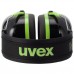 Darbo saugos prekės. Klausos apsaugos priemonės. Ausinės, ausų kamšteliai. UVEX apsauginės ausinės K1 SNR 28dB juodos/žalios  kaina