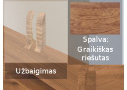 Vidaus apdailos prekės. Apdailos, sujungimo profiliai. Grindjuostės. Izzi grindjuostės, kampai, sujungimai. Užbaigimas SMART FLEX / IZZI, d/k Graikinis riešutas 2 vnt. 