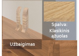 Vidaus apdailos prekės. Apdailos, sujungimo profiliai. Grindjuostės. Izzi grindjuostės, kampai, sujungimai. Užbaigimas SMART FLEX / IZZI, d/k Klasikinis ąžuolas 2 vnt. 