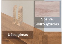 Vidaus apdailos prekės. Apdailos, sujungimo profiliai. Grindjuostės. Izzi grindjuostės, kampai, sujungimai. Užbaigimas SMART FLEX / IZZI d/k Sibiro ąžuolas 2 vnt. 