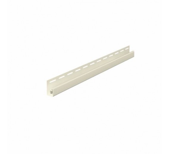 Vidaus apdailos prekės. Fasadų apkala. PVC plastikinė fasado dailylentė. Užbaigimo kampas J-profilis SV-15 Vox 3.05m pilka 