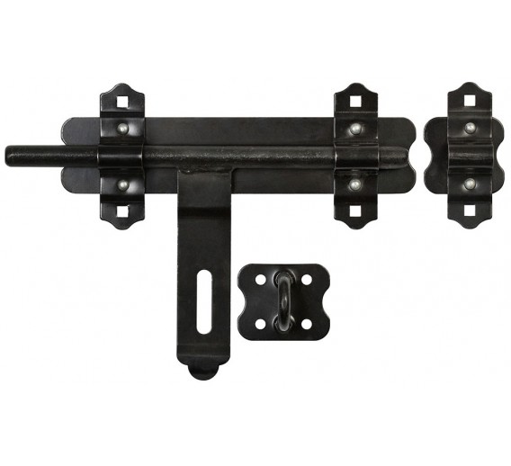 Vidaus apdailos prekės. Durys, jų dalys. Durų furnitūra. Skląsčiai ir kabliukai durims. Užšovas 300 mm dažytas