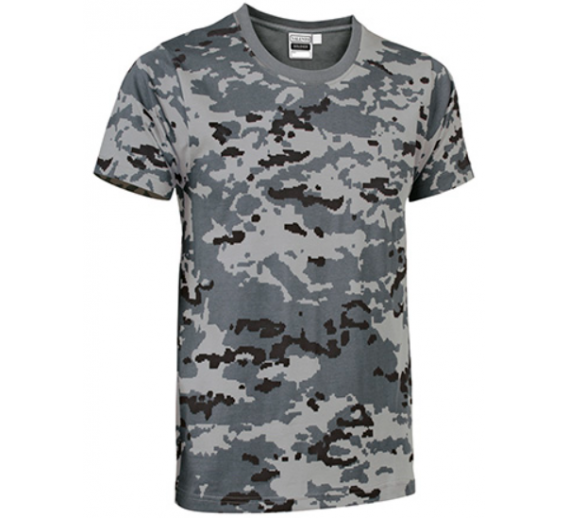 Darbo saugos prekės. Darbo drabužiai. Marškinėliai. Valento marškinėliai SOLDIER pixelated grey