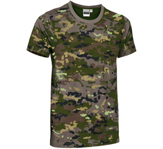 Darbo saugos prekės. Darbo drabužiai. Marškinėliai. Valento marškinėliai Soldier woodland camouflage 
