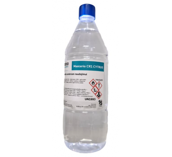 Dažai. Glaistas, gruntas, klijai, skiedikliai. Skiedikliai, tirpikliai. Valiklis Masterio CR1 CYTRUS 1 l 