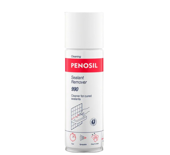 Vidaus apdailos prekės. Hermetikai, montavimo putos, sandarinimo juostos. Valiklis sustingusių hermetikų 990 Penosil 200ml 