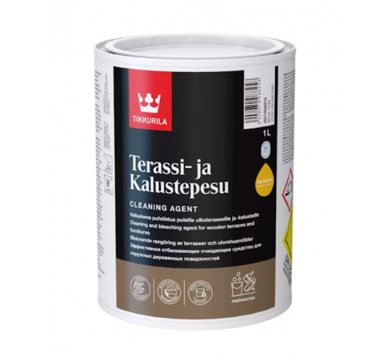 Dažai. Medienos apsaugos ir dekoravimo priemonės. Antiseptikai, balikliai. Valiklis Terassi-ja Kalustepesu 1l