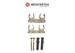 Tvirtinimo detalės. Vamzdžių laikikliai. Vamzdžių laikiklis dvigubas baltas d15 2vnt 