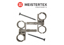 Tvirtinimo detalės. Vamzdžių laikikliai. Vamzdžių laikiklis plastikinis dvigubas F20 2vnt 