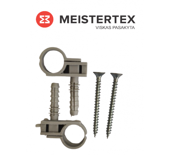 Tvirtinimo detalės. Vamzdžių laikikliai. Vamzdžių laikiklis plastikinis viengubas F16 2vnt 