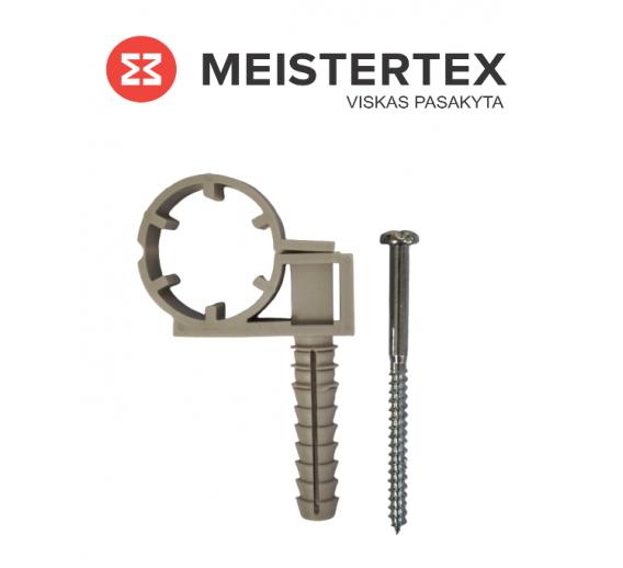 Tvirtinimo detalės. Vamzdžių laikikliai. Vamzdžių laikiklis plastikinis viengubas F26 