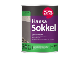 Dažai. Dažai, dažymo įrankiai, dažymo juostos. Fasadiniai dažai. Vandeniniai cokolių dažai VIVACOLOR Hansa Sokkel A 0,9l 