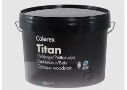 Dažai. Dažai, dažymo įrankiai, dažymo juostos. Fasadiniai dažai. Vandeniniai medinių namų dažai Colorex Titan bazė A 0,9l 