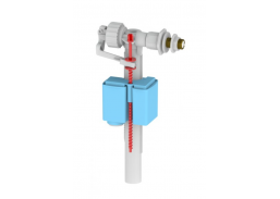 Santechnikos prekės. Vonios įranga. WC bakelių dalys. Vandens prileidimo mechanizmas su žalvario jungtimi Nikiplast