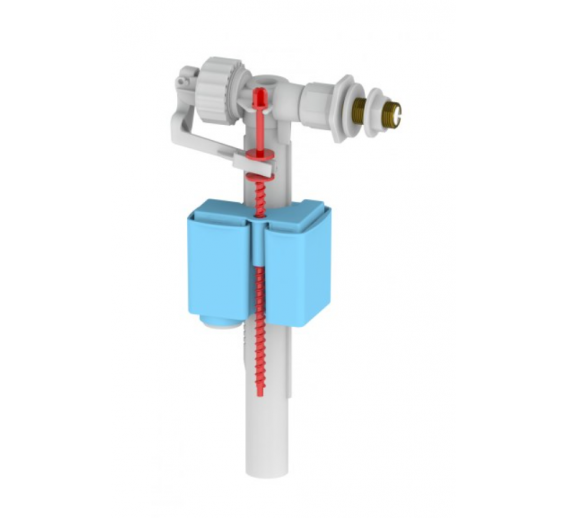 Santechnikos prekės. Vonios įranga. WC bakelių dalys. Vandens prileidimo mechanizmas su žalvario jungtimi Nikiplast